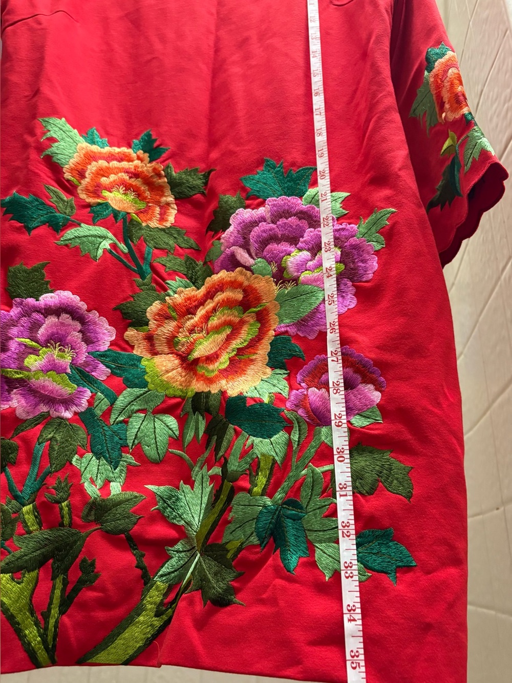 STYLEWE Red Dress with Multicolor Floral Embroidery - Picture 7 of 12